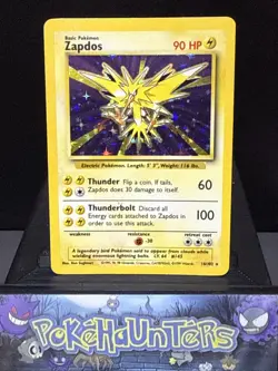 Pokemon Card Zapdos 16/102 Base Set Holo Rare WOTC Light Play - Image 1