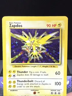 Pokemon Card Zapdos 16/102 Base Set Holo Rare WOTC Light Play - Image 2