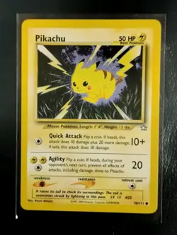 Pikachu 70/111 Common Neo Genesis Pokemon Card NM - Image 1