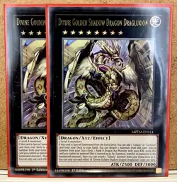 2x Divine Golden Shadow Dragon Dragluxion [MZTM-EN014] Ultra Rare 1st Ed Cards - Image 1