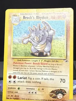 Pokemon Card Brock's Rhydon 2/132 Holo Rare Gym Heroes WOTC Played - Image 2