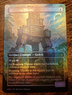 Roaming Throne FOIL (MISCUT) Proxy Card with Custom Art Design - Image 1