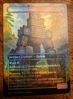 Roaming Throne FOIL (MISCUT) Proxy Card with Custom Art Design - Image 2