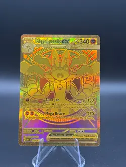 Mega Lucario EX 188/132 Hyper Rare Gold Mega Evolutions Pokemon Card - Image 1