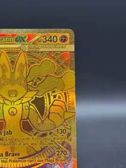 Mega Lucario EX 188/132 Hyper Rare Gold Mega Evolutions Pokemon Card - Image 5