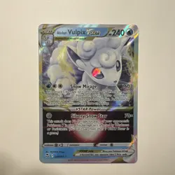 Pokemon Alolan Vulpix VSTAR Silver Tempest Holo Card 034/195 Rare - Image 1