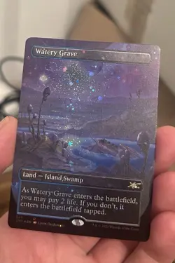 MTG Magic The Gathering Unfinity Watery Grave Borderless Galaxy Foil #529 - Image 1