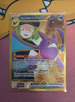 Pokemon Destined Rivals Team Rocket's Crobat ex 242/182 Gold Hyper Rare NM/M - Image 1