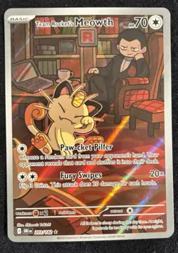 Pokemon TCG Team Rockets Meowth 203/182 IR Destined Rivals - Image 1
