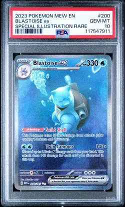 2023 POKEMON MEW EN-151 SPECIAL ILLUSTRATION RARE #200 BLASTOISE EX PSA 10 - Image 1