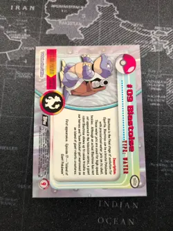 1998 Topps Chrome Holo Pokemon TV Series 1 Blastoise #9 - Image 4