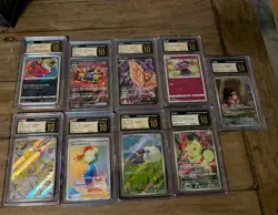 Pokemon Pristine Cgc 10 Lot Of 9 Slabs Joltik Yveltal Snubull Wooloo Kecleon - Image 1
