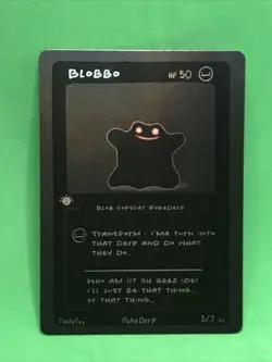 Pokederp BLACKOUT Blobbo 5/7 - Ditto Pokemon Derpy Fan Art RARE - Image 1