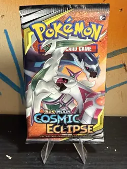 Pokemon TCG Cosmic Eclipse Sleeved Booster Pack. Arceus/Dialga/Palkia Artwork - Image 1