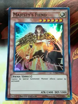Yugioh Majesty's Fiend Super Rare CT12-EN004 Lightly Played - Image 1