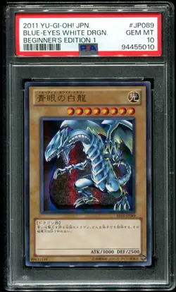 PSA 10 Blue-Eyes White Dragon Beginner's Edition 1 2011 Japanese Yu-Gi-Oh! JP089 - Image 1
