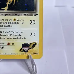 Rockets Zapdos Gym Challenge Holo Card 15/132 Pokemon TCG Vintage - Image 4