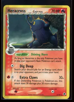 2006 EX Dragon Frontiers set Pokemon card 003 Heracross (delta species) HP - Image 1