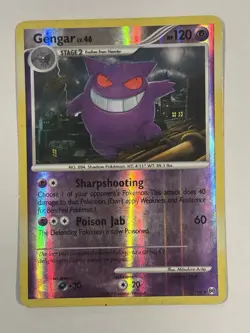 Gengar Reverse Holo 17/99, Rare Platinum Arceus Pokemon TCG Card Holographic HP - Image 1