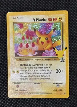 Pokemon TCG Birthday Pikachu Trading Card #24 Celebrations Classic Collection - Image 1