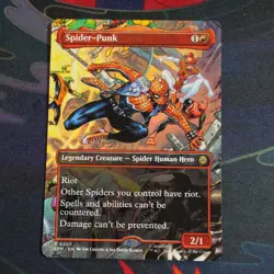 MTG Spider-Punk 0207 (Borderless Foil) [Marvels Spider-Man, Near mint] - Image 1