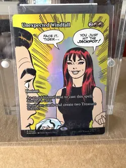 MTG Unexpected Windfall Borderless NM Foil Marvel’s Spider-Man - Image 1