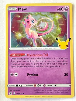 Mew 011/025 Holo Rare Celebrations 25th Anniversary Pokemon TCG Near Mint NM/LP - Image 4