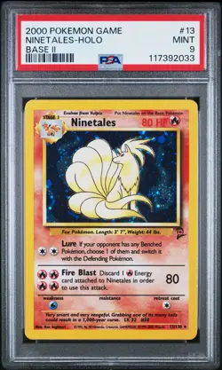 2000 POKEMON BASE SET 2 #13 NINETALES-HOLO PSA 9 - Image 1