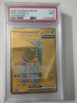 PSA 9 Pokemon Prismatic Evolutions Hyper Rare Iron Leaves EX 176/131 MINT!! - Image 1