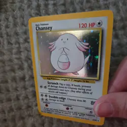 Chansey 3/102 - Base Set Holo Rare - Vintage Pokemon TCG - WOTC 1999 - MP/HP - Image 2