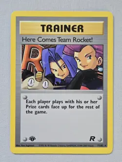Pokemon TCG Team Rocket Regular 1st Edition Here Comes Team Rocket 71/82 NM - Image 1