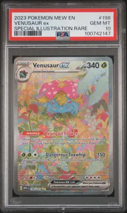 2023 POKEMON MEW EN-151 SPECIAL ILLUSTRATION RARE #198 VENUSAUR EX PSA 10 - Image 1