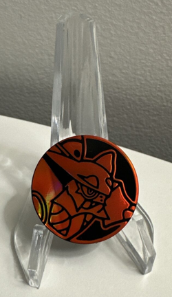 Official Pokemon Volcanion Coin (Orange Rainbow Holofoil) GREAT CONDITION - Image 1