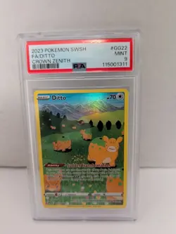 2023 POKEMON SWORD & SHIELD CROWN ZENITH #GG22 FULL ART/DITTO PSA 9 - Image 2