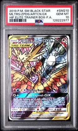 Pokemon Hidden Fates Moltres Zapdos Articuno GX ETB Promo Card #SM210 PSA 10 - Image 1