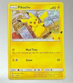 POKEMON TCG PIKACHU HOLO 25/25 MCDONALDS PROMO CARD EXCELLENT CONDITION - Image 1