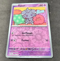 Pokemon Surging Sparks Espurr Reverse Holo Common Card 084/191 NM - Image 1