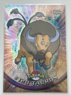 Topps Chrome Spectra Pokemon Card Tauros #128 - Image 1