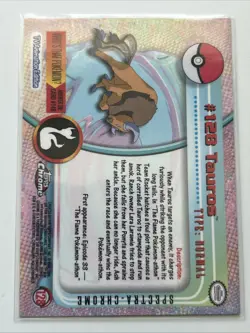 Topps Chrome Spectra Pokemon Card Tauros #128 - Image 2