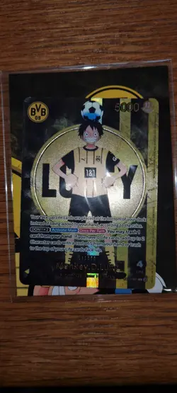 One Piece x BVB Monkey D. Luffy Promo Card ST13-003 Dortmund Matchday 25 DAMAGED - Image 1