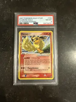 Pokemon TCG Flareon Gold Star 100/108 Power Keepers Holo Card PSA 8 - Image 1