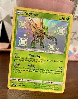 Pokemon TCG Scyther SV1/SV94 Hidden Fates Shiny Vault Holo Card NM - Image 1