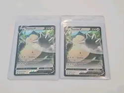 Pokemon Card Snorlax V 141/202 Ultra Rare Sword Shield Full Art Lot Of 2 NM - Image 1