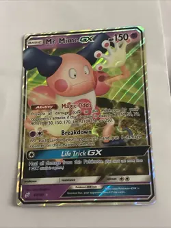 Pokemon Card TCG Mr Mime GX 67/181 Holo Sun & Moon Team Up Ultra Rare Holo NM - Image 1