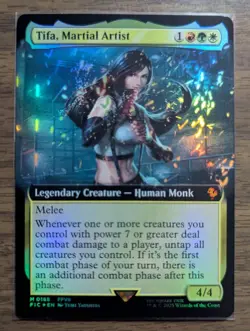 MTG Tifa, Martial Artist Extended Art Foil from Commander: Final Fantasy NM - Image 1