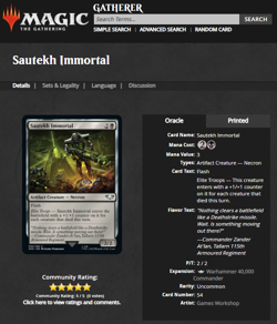 2022 MTG Magic the Gathering Warhammer 40k Surge Foil #54 Sautekh Immortal - Image 3