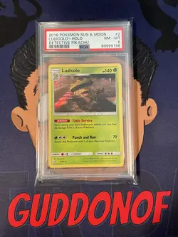 PSA 8 NEAR MINT 2019 Pokemon Detective Pikachu LUDICOLO #2 Holo Rare - Image 1