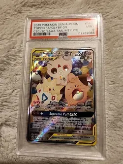2019 POKEMON SUN & MOON COSMIC ECLIPSE TOGEPI & CLEFFA & IGGLYBUFF GX PSA 9 - Image 1
