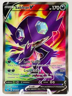 Pokemon Sableye V 194/202 Base Set Sword & Shield FULL ART - Image 2