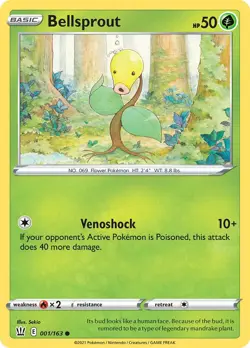 Bellsprout 001/163 Swsh05: Battle Styles Regular NM-Mint Pokemon TCG - Image 1